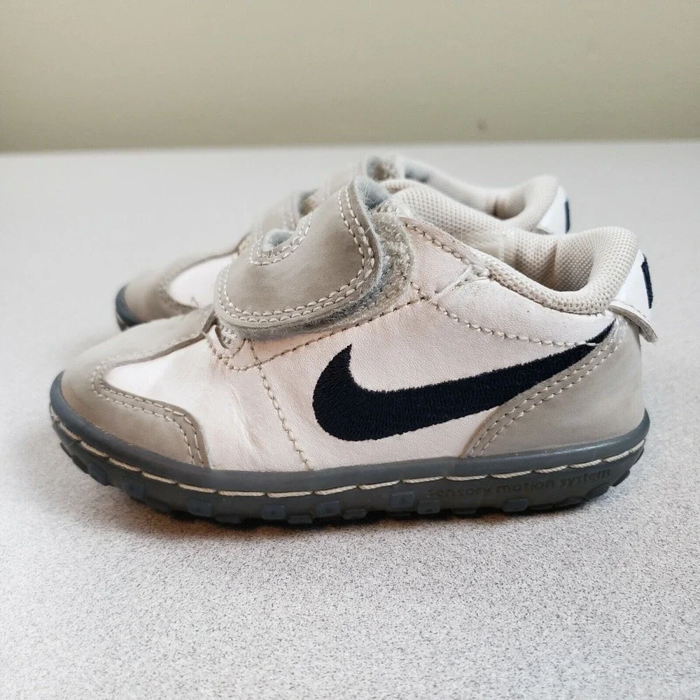 Nike Kids Sms Roadrunner 2‎ 512164-100 White Beige Mid Top Sneaker Shoes Size 5C